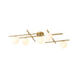 Load image into Gallery viewer, Brass 5-Light Linear Opal Glass Globe Sputnik Semi Flush
