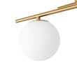 Load image into Gallery viewer, Brass 5-Light Linear Opal Glass Globe Sputnik Semi Flush
