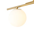 Load image into Gallery viewer, Brass 5-Light Linear Opal Glass Globe Sputnik Semi Flush
