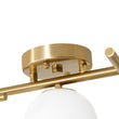 Load image into Gallery viewer, Brass 5-Light Linear Opal Glass Globe Sputnik Semi Flush
