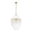 Load image into Gallery viewer, Mid-Century 7-Light Cascaded Glass Tube Tiered Chandelier
