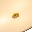 Load image into Gallery viewer, 20" Mid-Century Brass White Fabric Round Drum Ceiling Light
