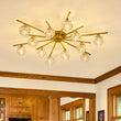 Load image into Gallery viewer, Mid-Century Sparkled Crystal Round Tiered Sputnik Ceiling Light
