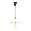 Load image into Gallery viewer, Mid-Century Tiered Frosted Glass Globe Sputnik Entry Chandelier
