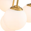Load image into Gallery viewer, Mid-Century White Glass Globe Brass Tiered Sputnik Chandelier
