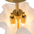 Load image into Gallery viewer, Milk White Art Glass Pleated Flower Ceiling Light
