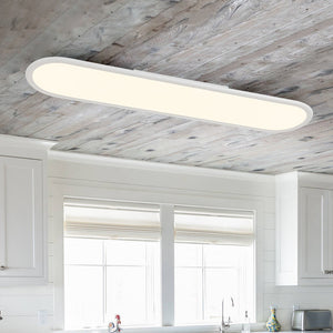 Minimalist Linear White Oblong Dimable LED Ceiling Light
