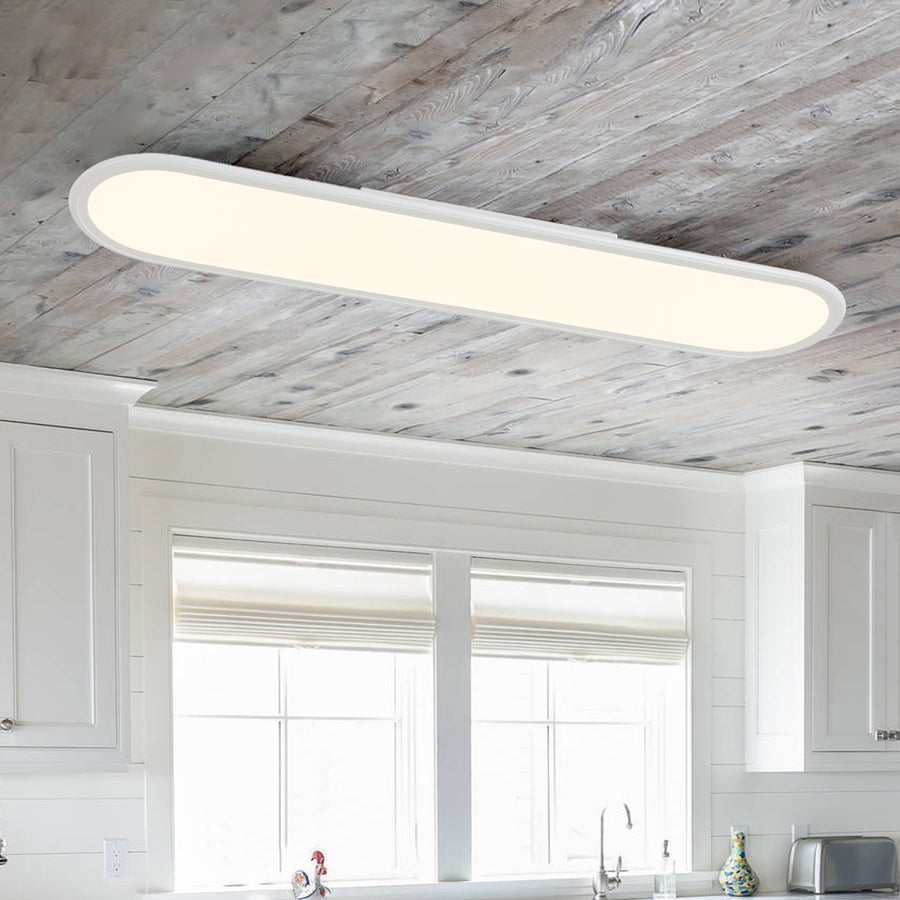 Minimalist Linear White Oblong Dimable LED Ceiling Light