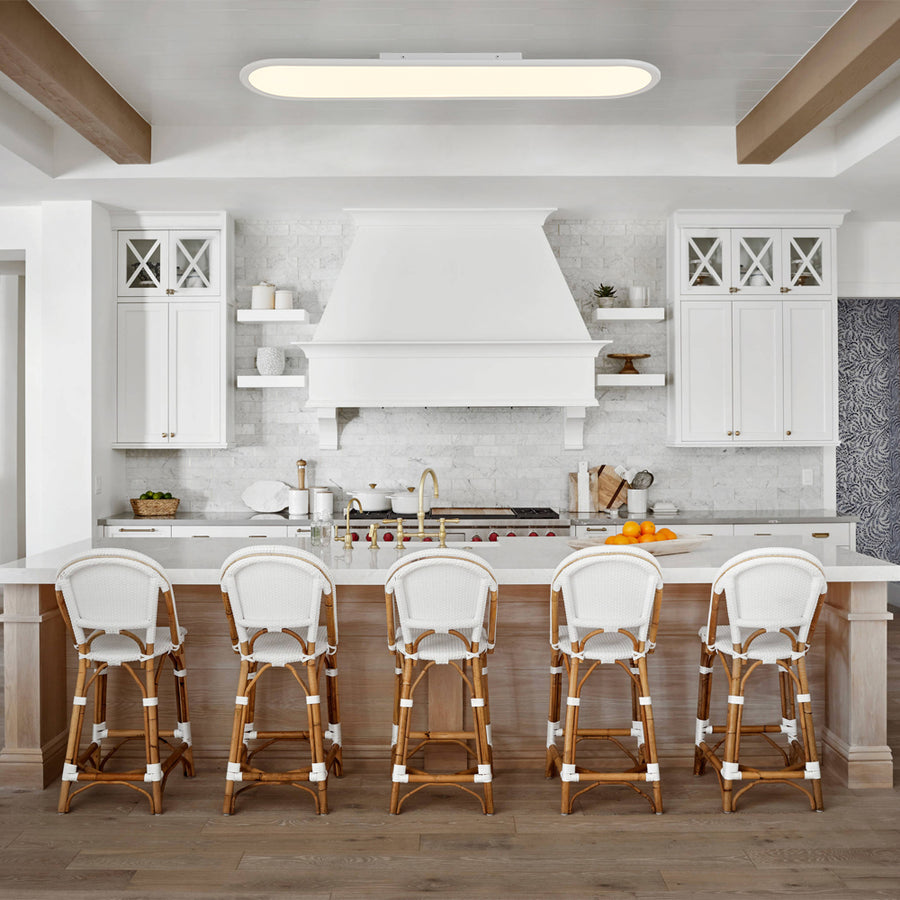 Minimalist Linear White Oblong Dimable LED Ceiling Light