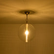 Load image into Gallery viewer, Modern 1-Light Clear Striped Glass Globe Kitchen Pendant
