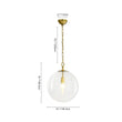 Load image into Gallery viewer, Modern 1-Light Clear Striped Glass Globe Kitchen Pendant
