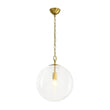 Load image into Gallery viewer, Modern 1-Light Clear Striped Glass Globe Kitchen Pendant
