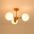 Load image into Gallery viewer, Modern 3-Light Frosted Glass Globe Sputnik Semi Flush
