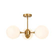 Load image into Gallery viewer, Modern 3-Light Frosted Glass Globe Sputnik Semi Flush
