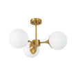 Load image into Gallery viewer, Modern 3-Light Frosted Glass Globe Sputnik Semi Flush

