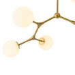 Load image into Gallery viewer, Modern 6-Light Brass Frosted Glass Globe Branched Chandelier

