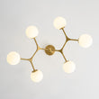 Load image into Gallery viewer, Modern 6-Light Brass Frosted Glass Globe Branched Chandelier

