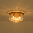 Load image into Gallery viewer, Modern Brass Tiered Textured Glass Round Flush Mount
