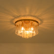 Load image into Gallery viewer, Modern Brass Tiered Textured Glass Round Flush Mount

