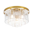 Load image into Gallery viewer, Modern Brass Tiered Textured Glass Round Flush Mount

