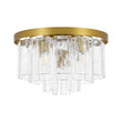 Load image into Gallery viewer, Modern Brass Tiered Textured Glass Round Flush Mount
