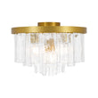 Load image into Gallery viewer, Modern Brass Tiered Textured Glass Round Flush Mount

