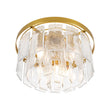 Load image into Gallery viewer, Modern Brass Tiered Textured Glass Round Flush Mount

