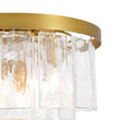 Load image into Gallery viewer, Modern Brass Tiered Textured Glass Round Flush Mount
