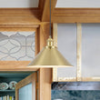 Load image into Gallery viewer, Modern Farmhouse 1-Light Brass Metal Cone Shade Pendant
