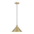 Load image into Gallery viewer, Modern Farmhouse 1-Light Brass Metal Cone Shade Pendant
