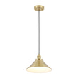Load image into Gallery viewer, Modern Farmhouse 1-Light Brass Metal Cone Shade Pendant
