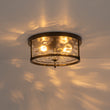 Load image into Gallery viewer, Modern Farmhouse Round Hammered Glass Drum Ceiling Light

