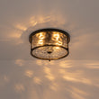 Load image into Gallery viewer, Modern Farmhouse Round Hammered Glass Drum Ceiling Light
