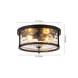 Load image into Gallery viewer, Modern Farmhouse Round Hammered Glass Drum Ceiling Light
