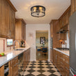 Load image into Gallery viewer, Modern Farmhouse Round Hammered Glass Drum Ceiling Light
