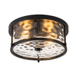 Load image into Gallery viewer, Modern Farmhouse Round Hammered Glass Drum Ceiling Light
