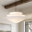 Load image into Gallery viewer, Modern Farmhouse Round Tiered Fabric Saucer Cage Chandelier
