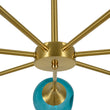 Load image into Gallery viewer, Modern Mid-Century Blue Glass Globe Brass Sputnik Chandelier
