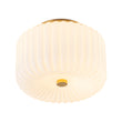 Load image into Gallery viewer, Modern Milky Glass Round Pleated Drum Semi Flush Mount
