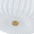 Load image into Gallery viewer, Modern Milky Glass Round Pleated Drum Semi Flush Mount
