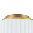 Load image into Gallery viewer, Modern Milky Glass Round Pleated Drum Semi Flush Mount
