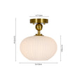 Load image into Gallery viewer, Modern Single Opal Fluted Glass Oval Semi Flush Ceiling Light
