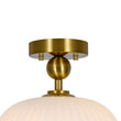 Load image into Gallery viewer, Modern Single Opal Fluted Glass Oval Semi Flush Ceiling Light
