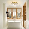 Load image into Gallery viewer, Modern Brass Tiered Textured Glass Round Flush Mount
