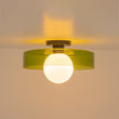 Load image into Gallery viewer, Nordic Green Glass Globe 1-Light Round Ceiling Fixture
