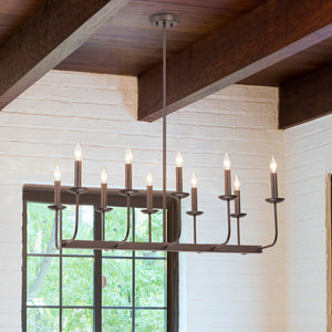 French Country Luxe Linear Candle Kitchen Island Pendant