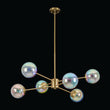 Load image into Gallery viewer, Polished Iridescent Art Glass Globe Round Brass Sputnik Chandelier
