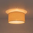 Load image into Gallery viewer, Retro Farmhouse Ivory Linen Drum Lantern Ceiling Light
