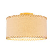 Load image into Gallery viewer, Retro Farmhouse Ivory Linen Drum Lantern Ceiling Light
