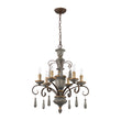 Load image into Gallery viewer, Rustic Farmhouse Distressed Wood 6-Light Candle Chandelier
